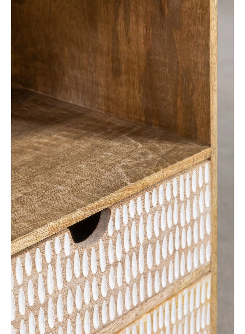 أرتيسانيا - المنزل والمعيشة طاولة جانبية للسرير من خشب المانجو من يولارا (30 × 55 سم) - Image 5