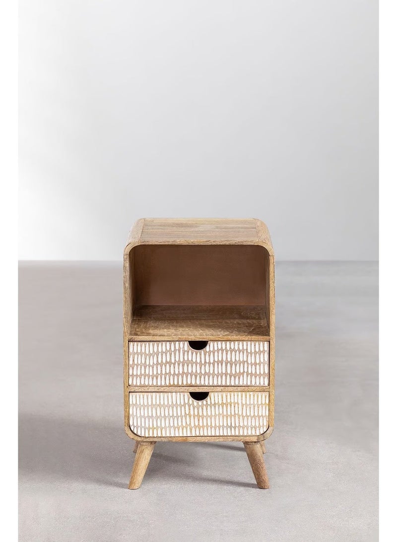 أرتيسانيا - المنزل والمعيشة طاولة جانبية للسرير من خشب المانجو من يولارا (30 × 55 سم) - Image 3