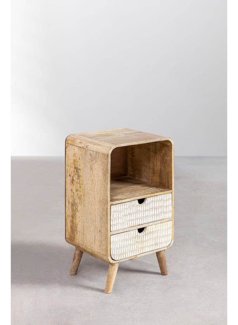 أرتيسانيا - المنزل والمعيشة طاولة جانبية للسرير من خشب المانجو من يولارا (30 × 55 سم) - Image 2