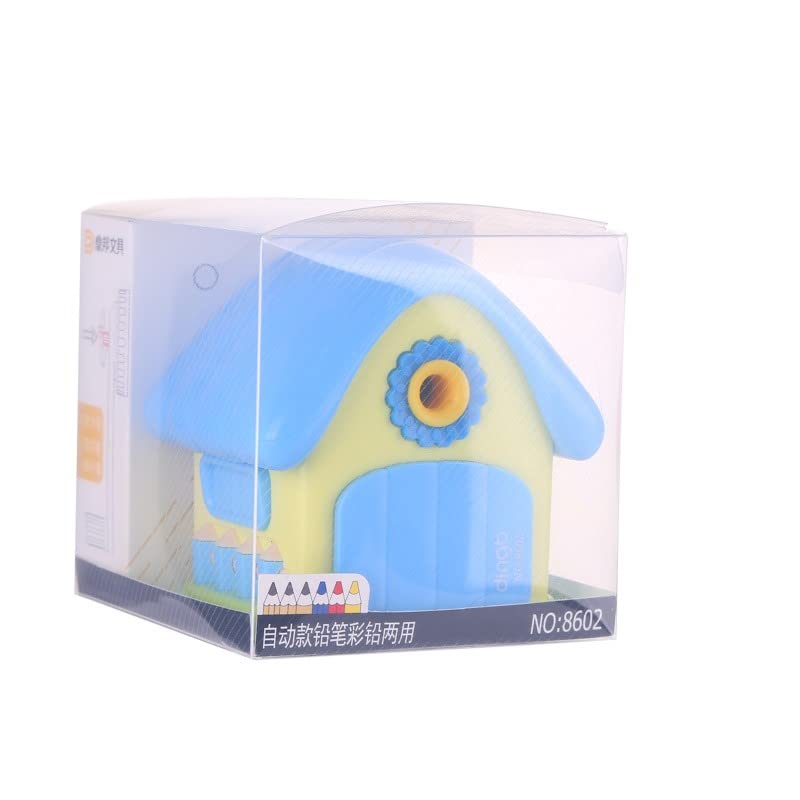 TEMSON House Shaped Pencil Sharpener - Kids' Portable Plastic Manual Pencil Sharpener, Red - Image 1