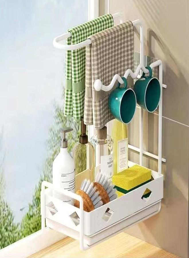 fashionhome Kitchen Bathroom Storage Rack Waterproof Scouring Pad Supplies  - Image 1