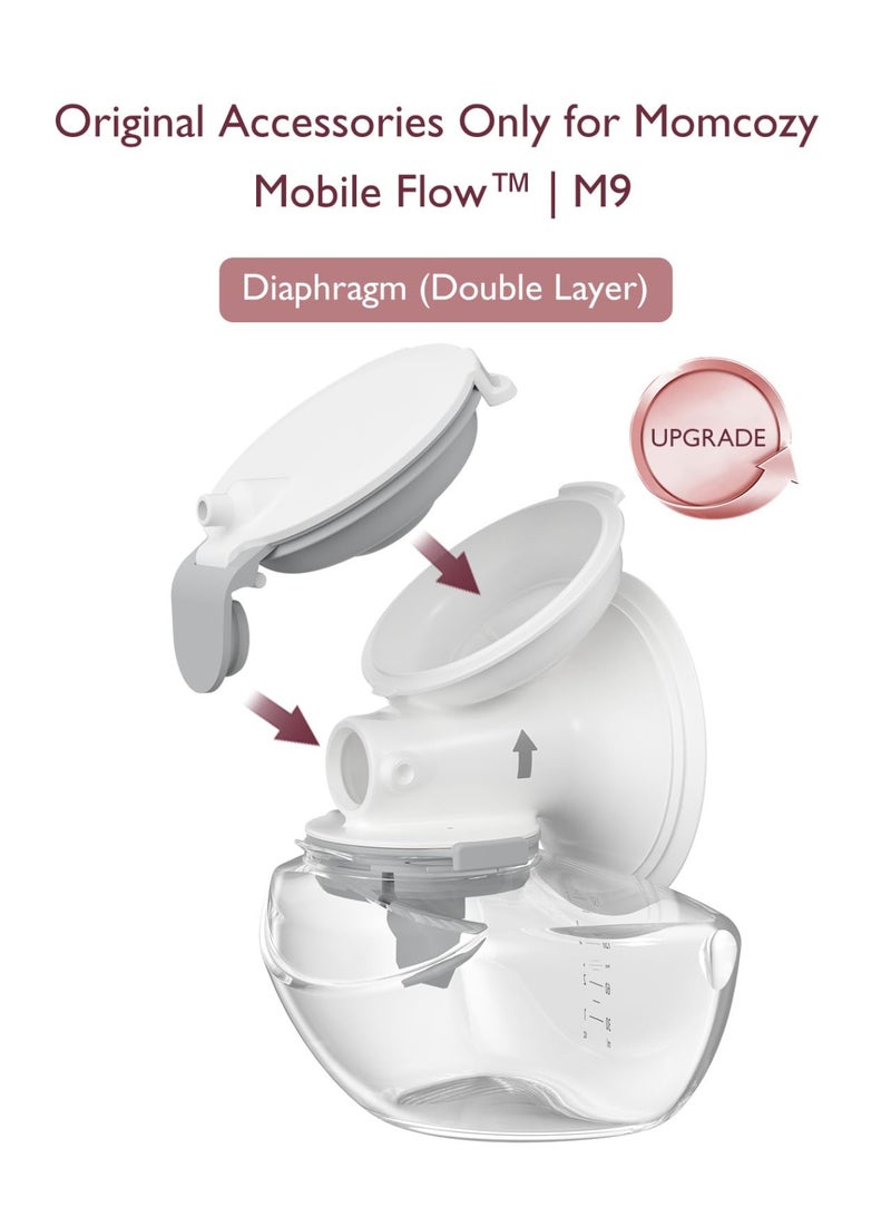 Momcozy ملحقات استبدال أصلية لتدفق الهاتف المحمول المحسن | M9 المحسن، أجزاء الرضاعة الطبيعية الأصلية لـ M9 المحسن، غشاء مزدوج الطبقات - Image 2