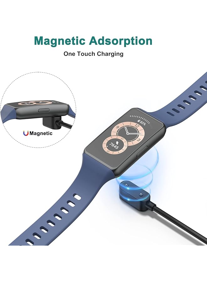erorex Charger Compatible With Huawei Band8 Huawei Band7 Band 6 6 Pro Honor Band 6 Watch Es Huawei Watch Fit Fit 2 Smartwatch Magnetic Replacement Usb Charging Cable 3.3Ft Black  - Image 5