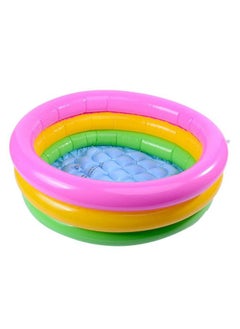 Zerodis Toy Round Pool, Three-Ring Rainbow Foldable Inflatable Swimming Tub Baby Waterproof Play House Sand Table Fishing Toy Toddlers Shower Bathtub for Children Kids(60cm)  - Image 1