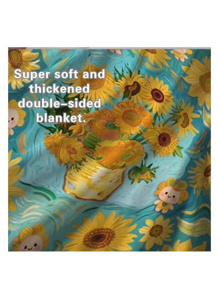 general Flannel thin blanket (warm and comfortable, suitable for sleep, gaming, dust removal and sandproof) 150cm*200cm - 383 - Image 1