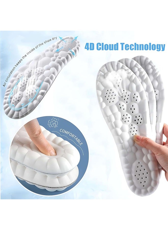 4D Latex Sport Insoles for Shoes, High Elastic Orthotic Cushion Pads, Arch Support Breathable Shock Absorption Inserts (Cut to Size, Unisex)  - Image 3