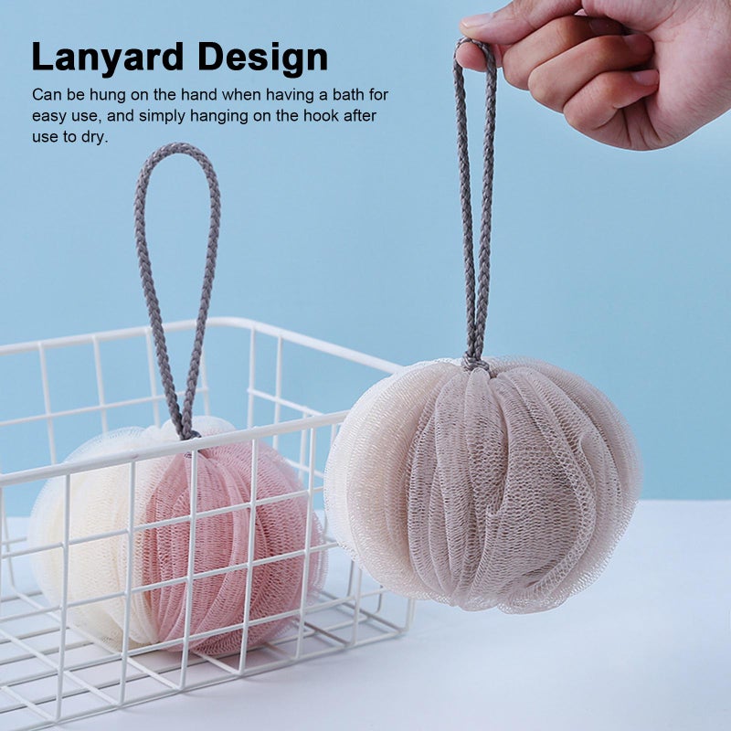 Bath Sponge Shower Loofahs Mesh Pouf Shower Ball Body Scrubber Exfoliator for Men Women - Image 2