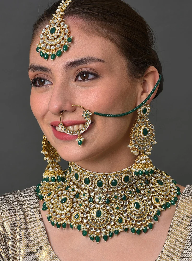 SOHI Stone Studded & Beaded Artificial Jewellery Set