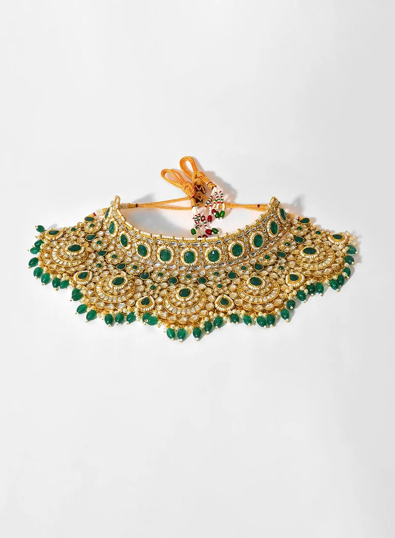 SOHI Stone Studded & Beaded Artificial Jewellery Set