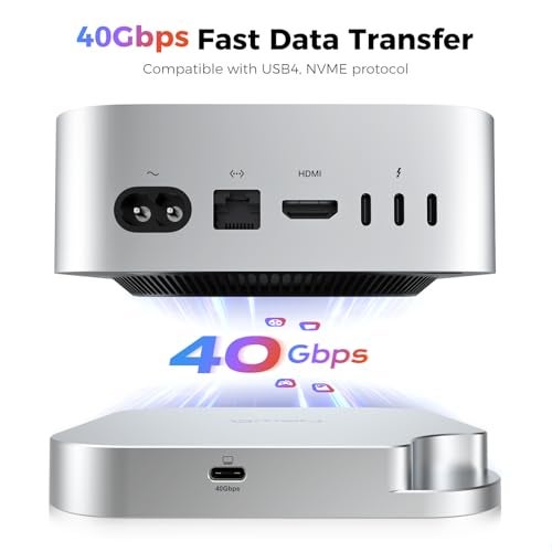 NewQ 40Gbps M.2 NVMe SSD Enclosure for Mac mini M4/M4 Pro, External Storage Upgrade | Supports 1TB/2TB/4TB/8TB SSDs | Compatible with Thunderbolt 4/3, USB4/3.2/3.0 | Fits 2230/2242/2260/2280 SSDs - Image 4