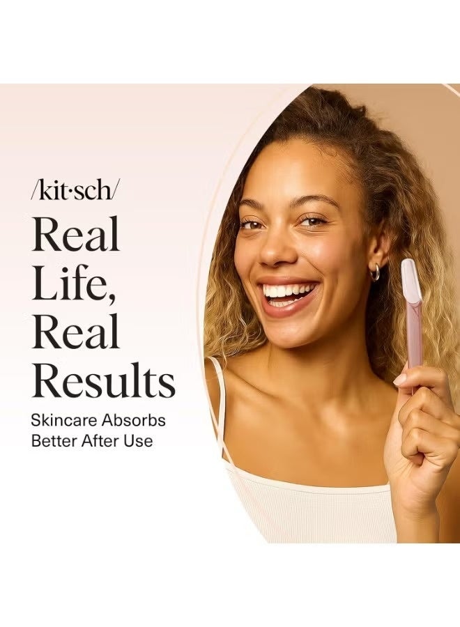 Kitsch Dermaplaning Tool, Facial Razors for Women & Men, Eyebrow Trimmer, 12-Pack, Terracotta - Image 4