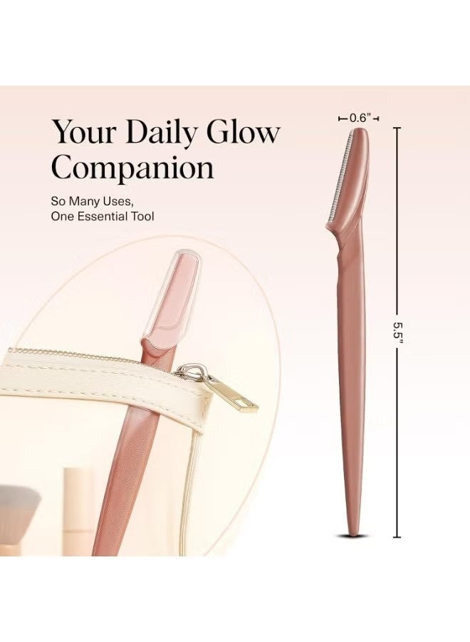 Kitsch Dermaplaning Tool, Facial Razors for Women & Men, Eyebrow Trimmer, 12-Pack, Terracotta - Image 2