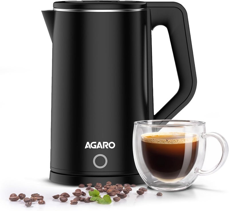 AGARO Elegant Electric Kettle, 1.8L, Double Layered Stainless Steel Inner Body, Quick Boil, Water Boiler, Hot Water Kettle, For Making Black Tea & Black Coffee, Auto Shut Off - Image 1
