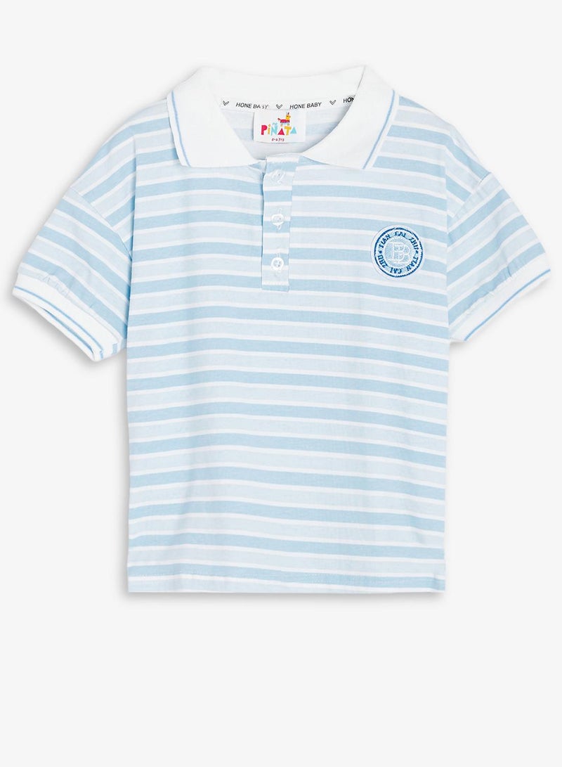 Pinata Cotton Stripe Polo Tshirt and Short Set - Image 3