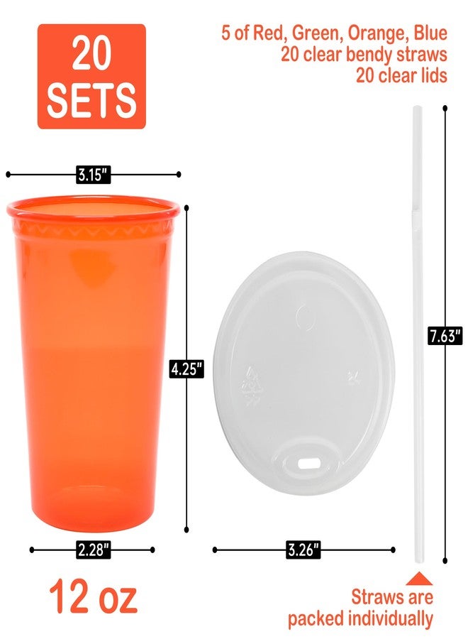 L LIKED 12 Oz Kids Sippy Cups, 4 Colours Assorted Total 20 Count Spill Proof Reusable Cups, BPA-Free, Perfect for Party - Image 2