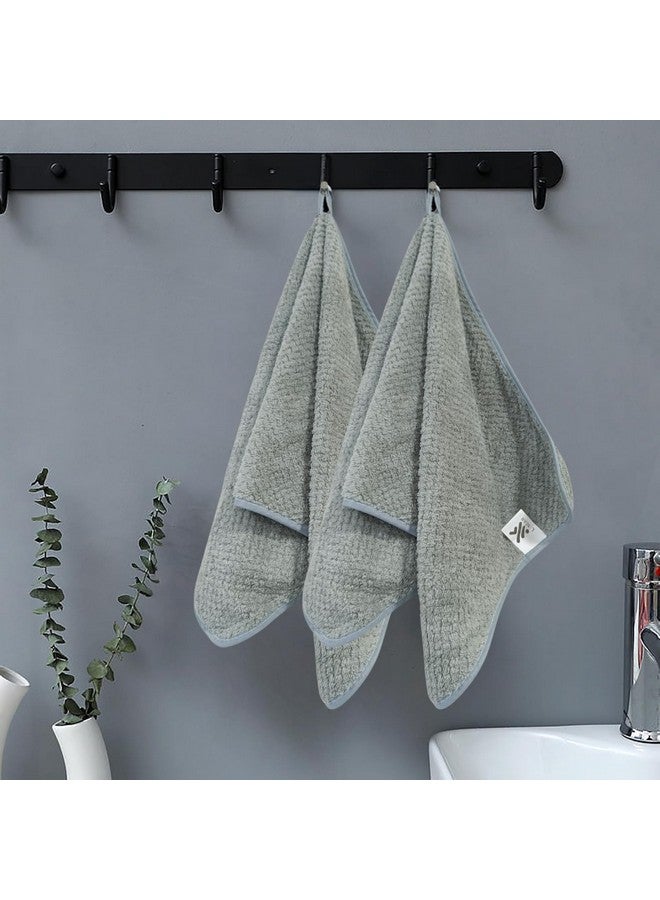 Linear منشفة يد ميكروفايبر لاينار / منشفة يد عالية الامتصاص للحمام / منشفة وجه ميكروفايبر ناعمة / منشفة للرجال والنساء وصالة الألعاب الرياضية (الحجم - 75x35) (رمادي) - Image 1