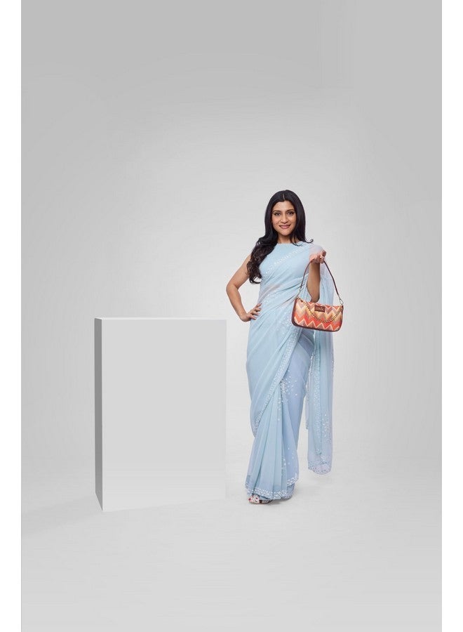 ZOUK حقيبة زوك باجيت | حقائب كروس بودي للنساء | حقائب يد نسائية | حقيبة سلاينغ أنيقة للنساء | حقيبة مسائية من جلد نباتي | للاستخدام في السفر والمكتب | محفظة ومحفظة | طباعة موجة المد والجزر - Image 3