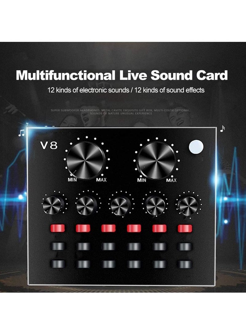LEDIN Podcast Equipment Bundle,BM-800 Recording Studio Package with Voice Changer,Live Sound Card - Audio Interface for Laptop Computer Vlog Living Broadcast Live Streaming YouTube TikTok(V8) - Image 2