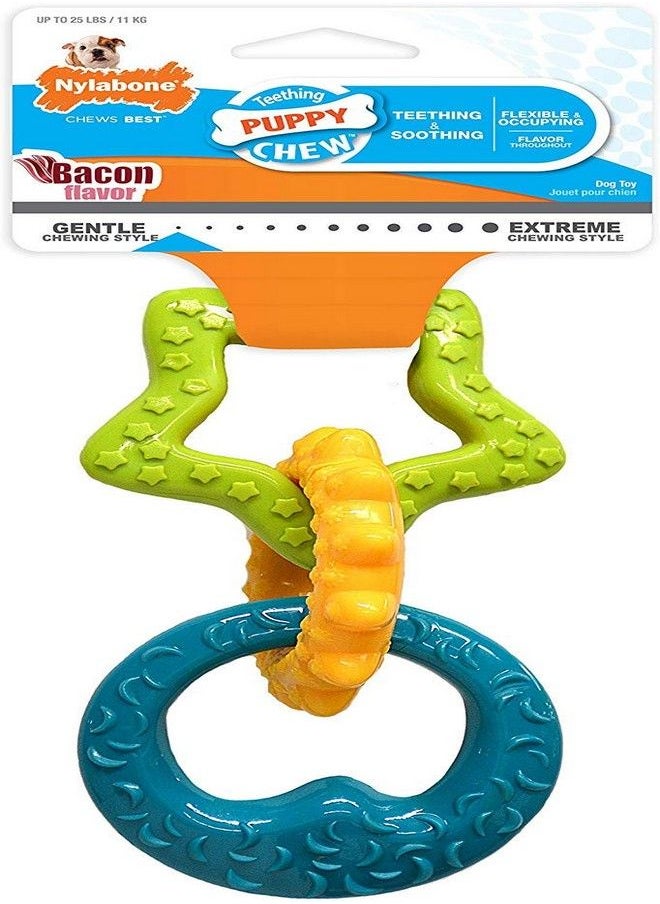 Nylabone (3 Pack) Nylabone Just For Puppies Triple Teething Ring Chew Toy  - Image 3