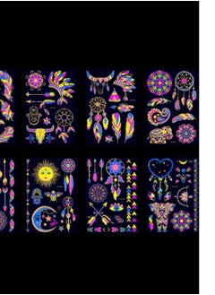 8 Sheets Glow in The Dark Temporary Tattoos 50+Styles Aldult Fluorescence UV Neon Body Face Fake Waterproof Tattoo Stickers for Women Men, Festival Accessory Party Supplies - pzsku/Z57663E4FFD5096482915Z/45/_/1739348380/abd72d41-1a09-4e8b-93c4-be838baaa73f