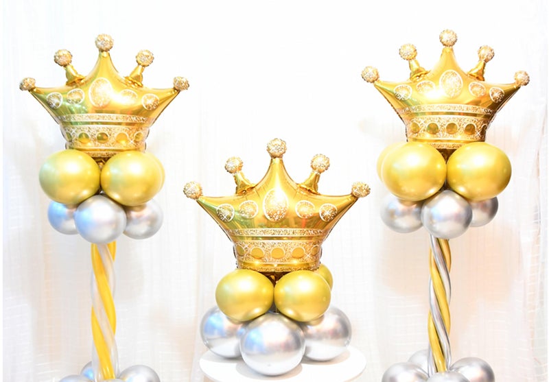 LMGERBUD 3Pcs Gold Crown Foil Balloons Wedding Bridal Shower Party Decorations Engagement Anniversary Party Ballloon Supplies - Image 3