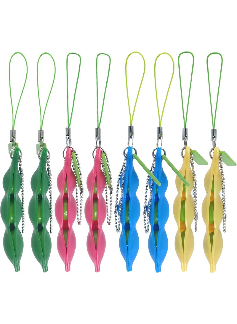 Volscity Fidget Keychain Sensory Bean Toy,Pea Pod Fidget Toys,Soybean Stress Relieving Chain Toys,Fidget Keychain,Pea Keychain Soybean Toys Gift for Children and Adults Release Stress.  - Image 2