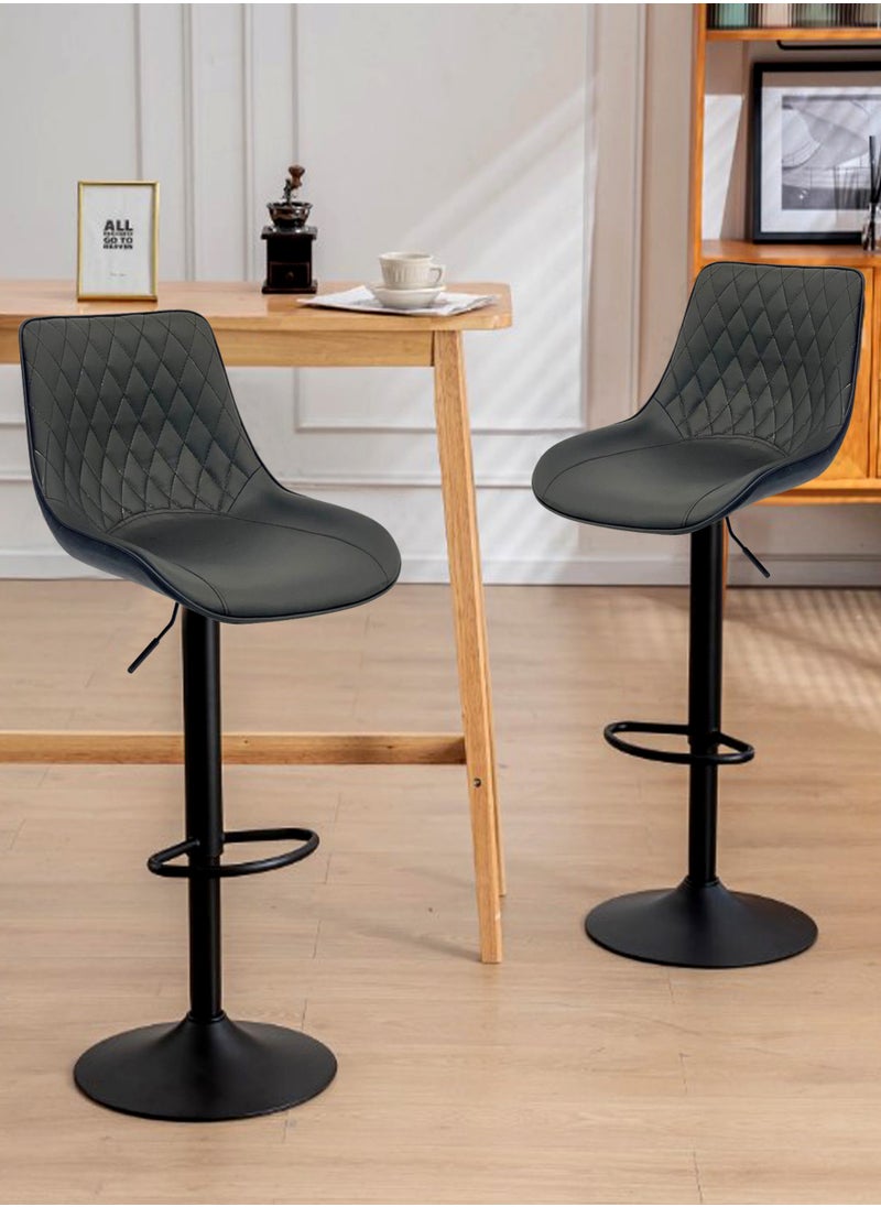 SET OF 2 Bar Stools Modern Counter Height Barstools Adjustable