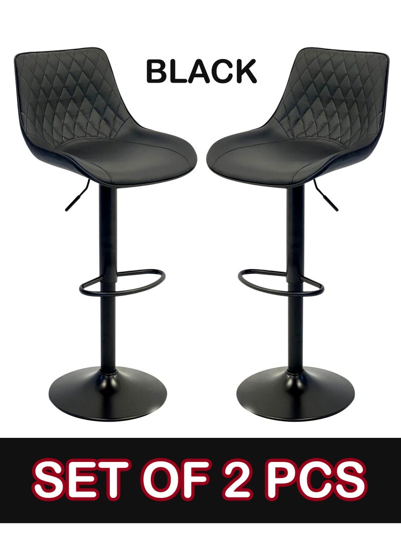 SET OF 2 Bar Stools Modern Counter Height Barstools Adjustable