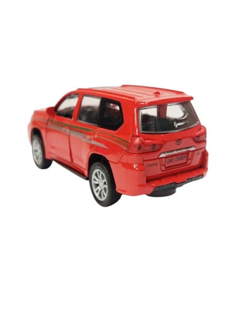Toyota Prado SUV Die cast 1/36Scale Model With Lights and Sound – Alloy Model Car Die-Cast Metal Toy Car – Front Doors Open – Size Approx. 12.7 cm (Without box - Red) - Image 4