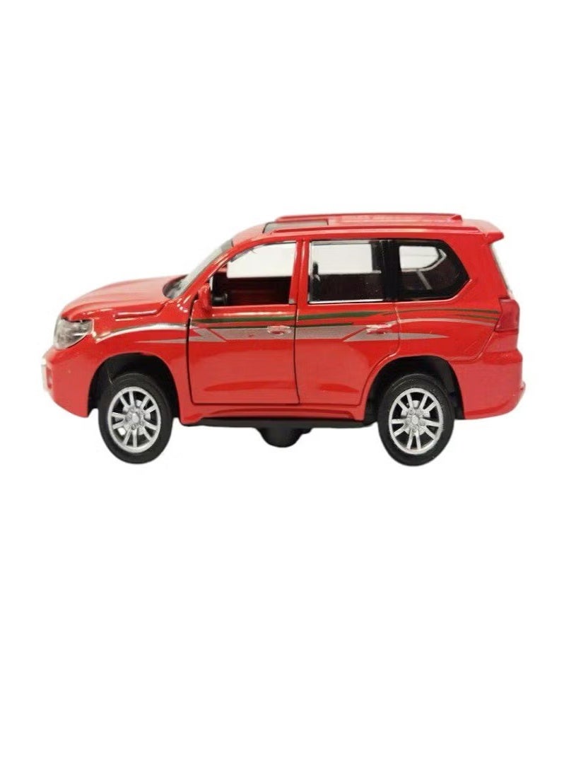 Toyota Prado SUV Die cast 1/36Scale Model With Lights and Sound – Alloy Model Car Die-Cast Metal Toy Car – Front Doors Open – Size Approx. 12.7 cm (Without box - Red) - Image 3
