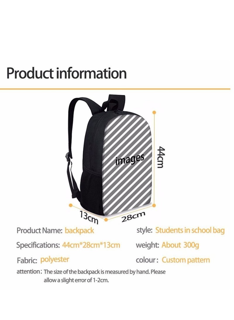 Y&D 3 Piece Stitch 3D Print Insulated Lunch Backpack Set School Bag For Kids Multicolour - Image 3