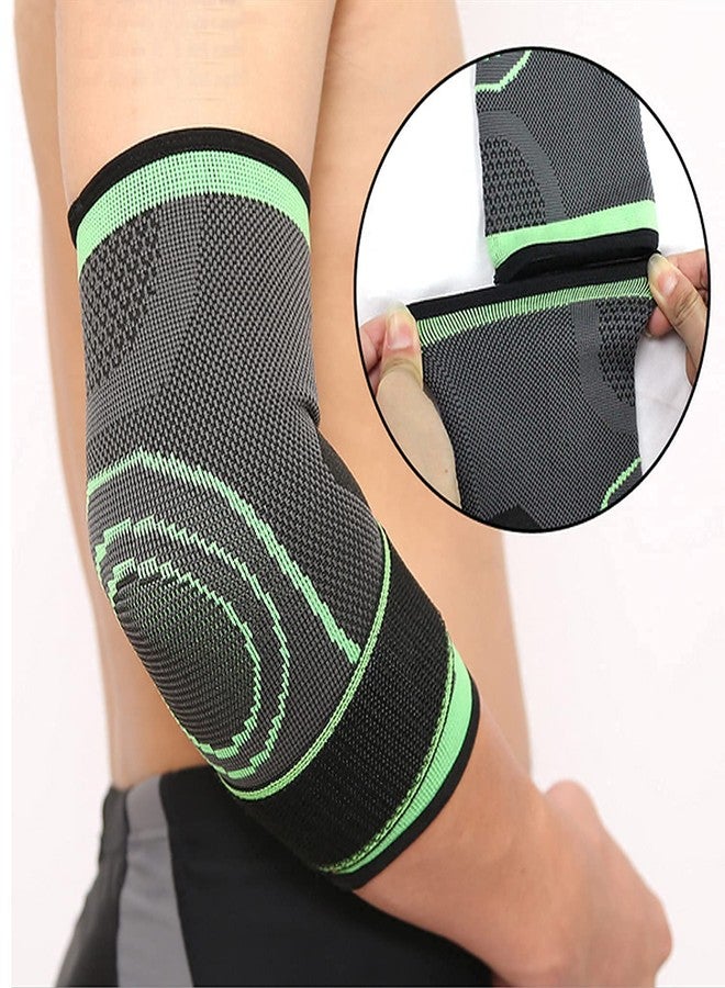 serveuttam "Serveuttam� Elbow Support for Gym with Strap (1Pair) - Elbow Brace for Men Women Workout | Elbow Compression Sleeves with Straps for Tendonitis Pain Relief, Tennis, Volleyball, Cricket (Green) (Green)" - Image 5