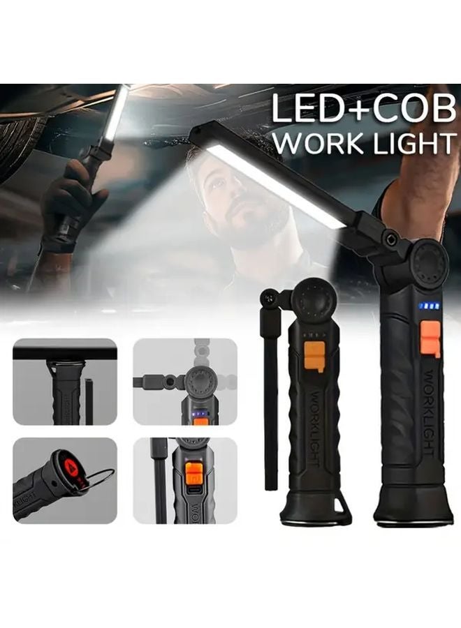 Adjustable USB Rechargeable COB Work Light Magnetic Portable Flashlight For Camping Fishing - Image 3