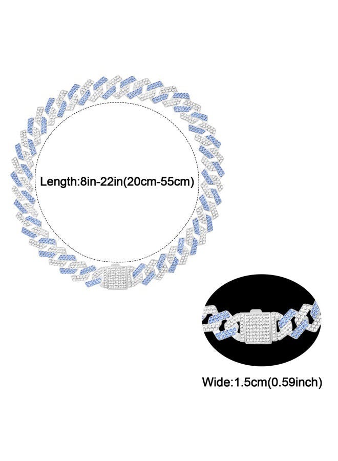 KOLODOGO طوق كلب سلسلة لامع ماسي كولومبي للمشي مع تصميم مشبك آمن إكسسوارات مجوهرات سلسلة معدنية للحيوانات الأليفة للكلاب والقطط الصغيرة والمتوسطة والكبيرة - Image 5