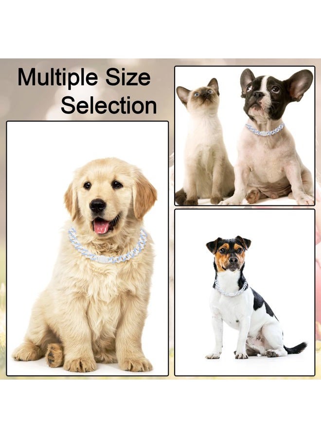 KOLODOGO طوق كلب سلسلة لامع ماسي كولومبي للمشي مع تصميم مشبك آمن إكسسوارات مجوهرات سلسلة معدنية للحيوانات الأليفة للكلاب والقطط الصغيرة والمتوسطة والكبيرة - Image 2