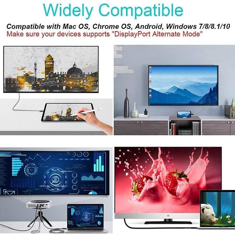 Microware كابل USB C إلى VGA، محول ذكر Type-C إلى ذكر VGA بدقة 1080P لسطح المكتب، جهاز العرض، شاشة التلفاز (1.5م) - Image 5