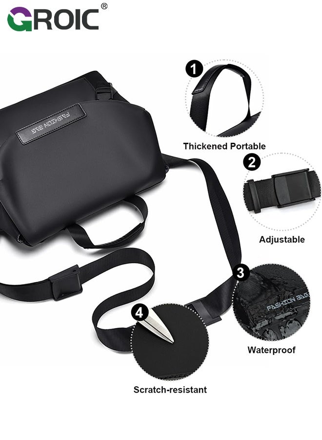 GROIC Large Capacity Shoulder Bag,Leisure Waterproof Polyester Messenger Bag,Crossbody Bag with Adjustable Strap,Satchel Purse with Multi Pocket - Image 5