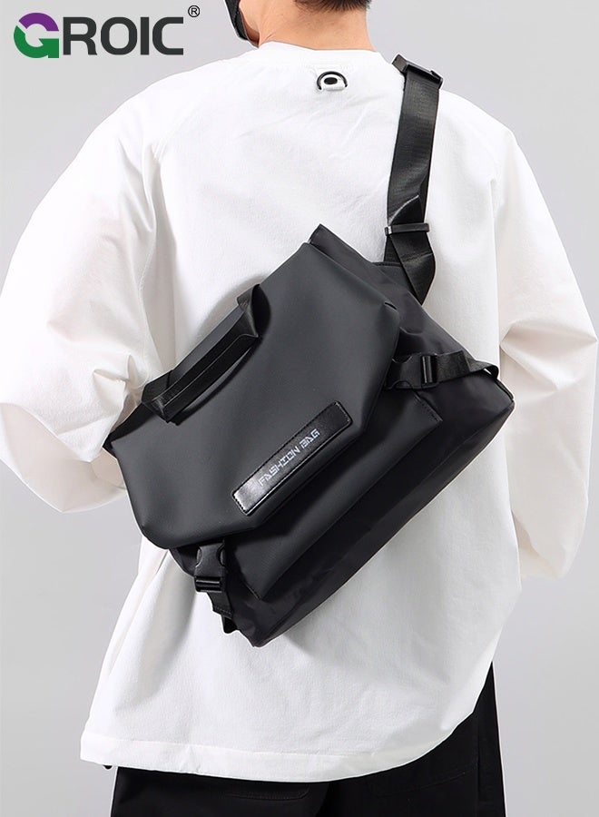 GROIC Large Capacity Shoulder Bag,Leisure Waterproof Polyester Messenger Bag,Crossbody Bag with Adjustable Strap,Satchel Purse with Multi Pocket - Image 1