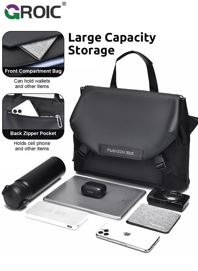 GROIC Large Capacity Shoulder Bag,Leisure Waterproof Polyester Messenger Bag,Crossbody Bag with Adjustable Strap,Satchel Purse with Multi Pocket - Image 4