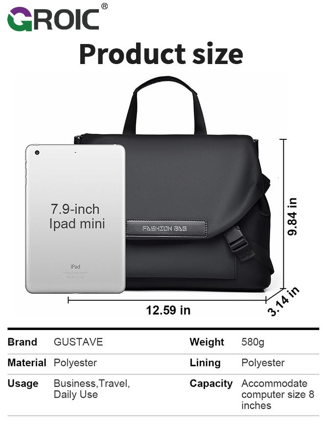 GROIC Large Capacity Shoulder Bag,Leisure Waterproof Polyester Messenger Bag,Crossbody Bag with Adjustable Strap,Satchel Purse with Multi Pocket - Image 2