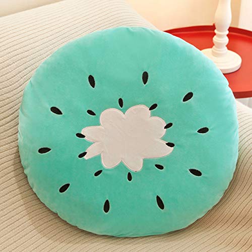 Peach Cuddle Fruit Shaped Cushion For Kids Room, Living Room, Nursery Decor, Velvet Cushion, (16X16 Inch, Pack of 1, Kiwi) - Image 1