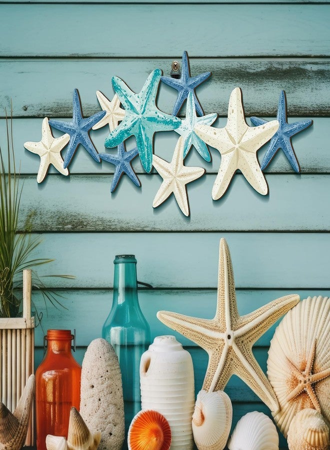 Qunclay Summer Coastal Wall Decor Farmhouse Ocean Fish Wall Art Beach Theme Vintage Coastal Hanging Decoration for Home Lake House Bathroom(Starfish) - Image 3