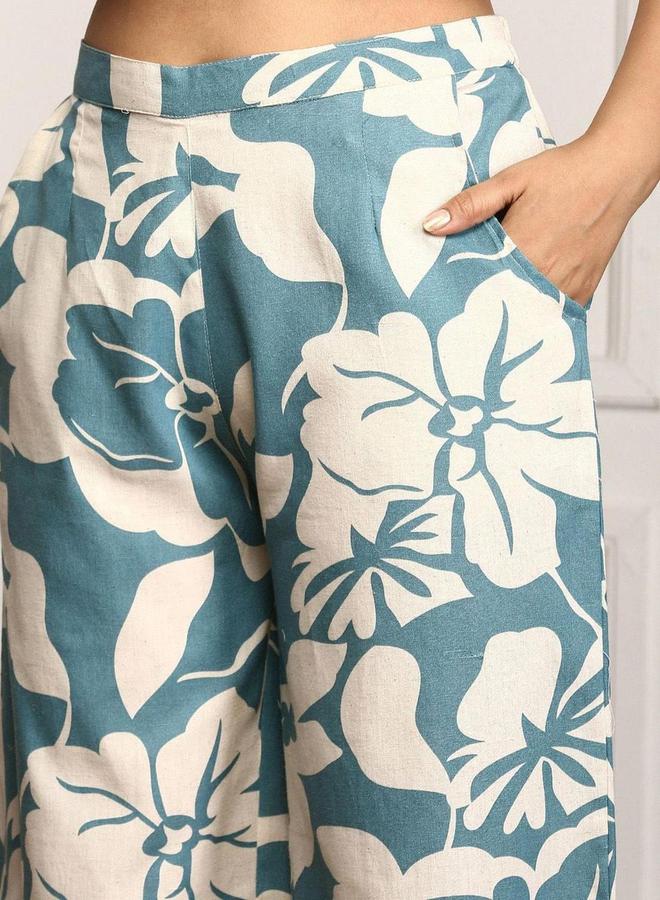 ISHIN Floral Printed Cotton Blazer and Trousers Co-Ords - Image 3