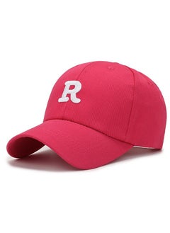 R-Logo Snapback Cap Unisex Korean Style Rose Red