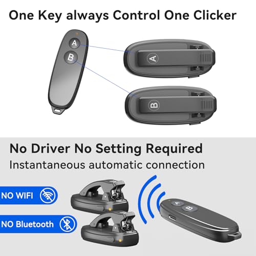SSPONT [2 Clips] Page Turner Remote for Kindle Paperwhite Remote Page Turner Accessories for Kindle & Ipad &Tablet Clip Clicker Rechargeable Page Turner - Image 4