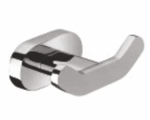 PERK P E R K Double Robe Hook Brass in Oval Series ClothTowel HangerDoor HangerHookBathroom Accessories Chrome Keys Cloths Coat Towel Napkin Neck tie Bag Scarf Shower Cap etc and Thus - Image 1
