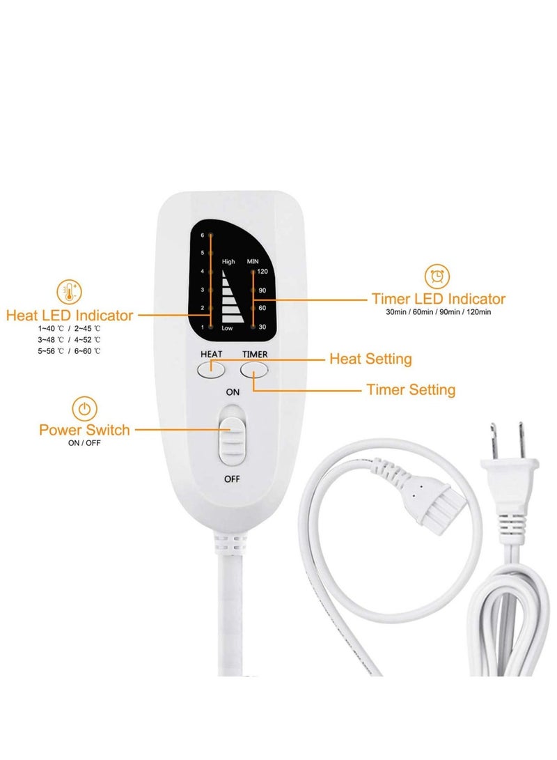 Heating Pad, Electric Heating Pad, Hot Heating Pad for Back Pain Muscle Pain Relief, Dry Heat and Moist Heat Options, Auto Off Function (Light Grey)