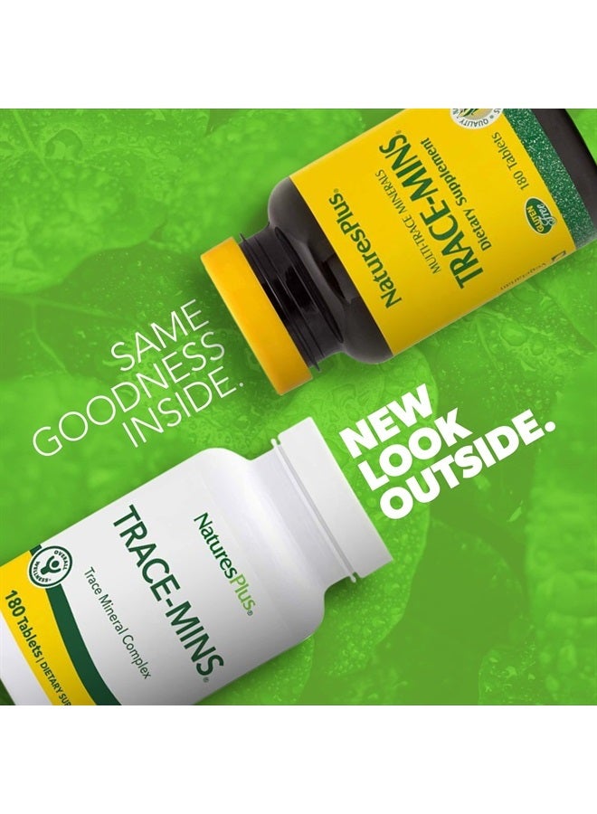 Nature's Plus ناتشرز بلس تريس-مينز - 180 قرص نباتي - مكمل المعادن المتعددة مع الكروم، اليود، المغنيسيوم، المنغنيز، البوتاسيوم، الزنك والمزيد - خالي من الجلوتين - 180 حصة - Image 2