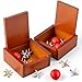 HI-BOOM Hiboom 2 Pack Metal Jacks Game with Balls in Keepsake Wooden Box Vintage Jacks Game for Kids and Adults Nostalgic Floor Games Retro Old School Board Games for Family Night Birthday Party Favor - Image 2