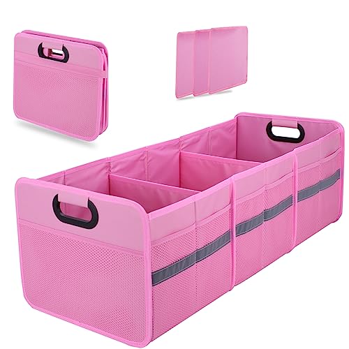 Homeve Large Collapsible Trunk Organizer with Multi Pockets 3 Compartments Storage Organizer for Car SUV Minivan - Image 1